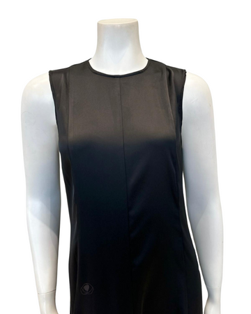 Sparrow S6858 Black Satin Sleeveless 57" Maxi Shell Dress myselflingerie.com